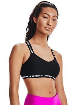Under Armour Crossback Low Support Bra - Black/White Size XS Women