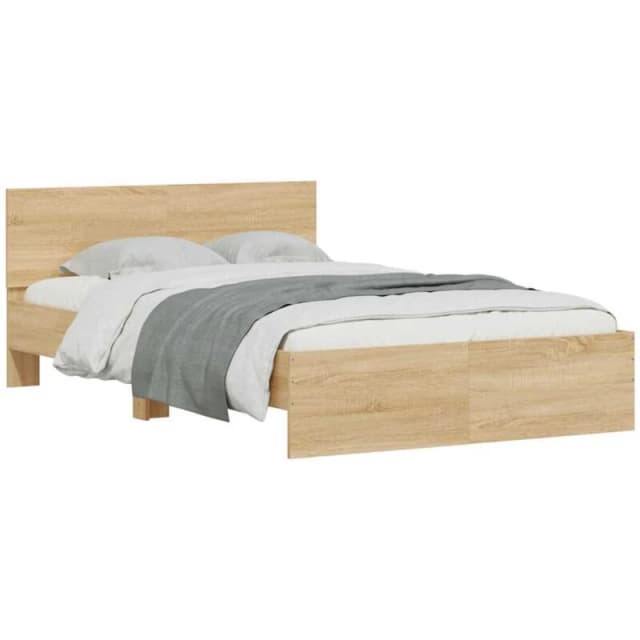 VIDAXL Bed Frame with LED without Mattress Sonoma Oak 135x190cm Double Vidaxl 8721012248496