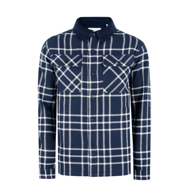 Firetrap Borg Check Overshirt Mens - Blue Blue S