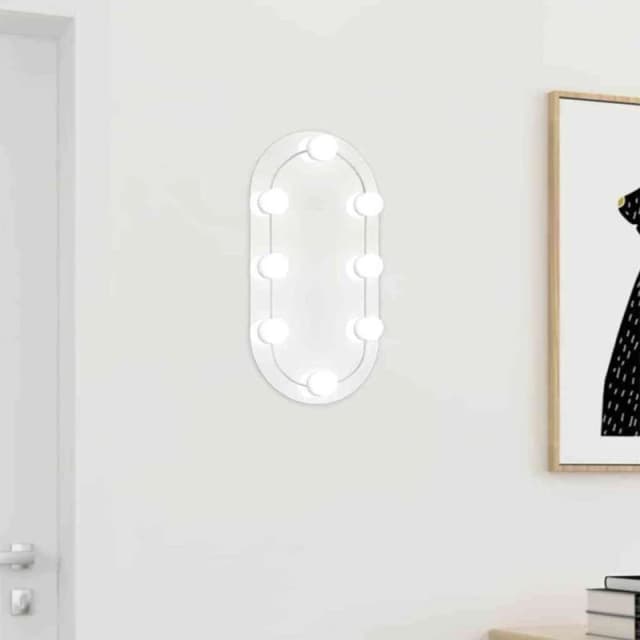 VIDAXL Mirror with LED Lights 40x20cm Glass Oval Vidaxl 8720286980897