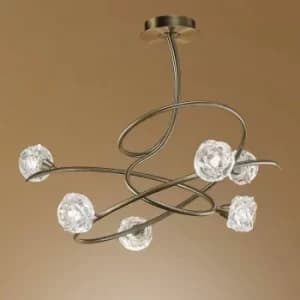 Ceiling light Maremagnum 6 Bulbs G9, antique brass