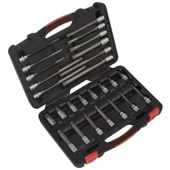 Sealey AK89002 Spline Socket Bit Set 26pc 3/8"Sq Drive - Platinum ...