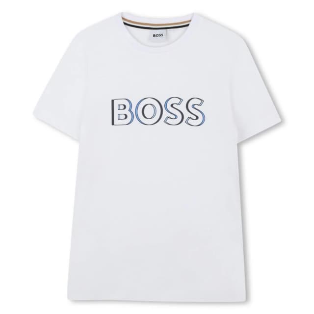 Boss Kids Bold Logo T-Shirt White 10P male 4 Yrs