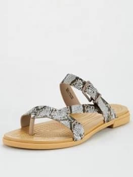 Crocs Tulum Toe Post Flat Sandal - Mushroom