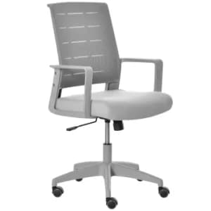 Vinsetto Mesh Office Chair Mid Back Ergonomic Computer Task Chair for Home with Lumbar Back Support, Adjustable Height, Grey