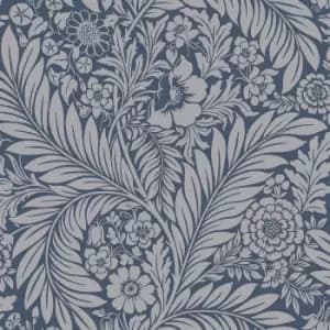 Belgravia Decor Florence Leaf Blue Wallpaper
