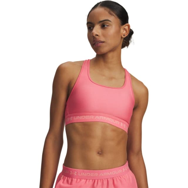 Under Armour Womens Crossback Medium Impact Sports Bra Pink/Posh Pink female 8 (XS)