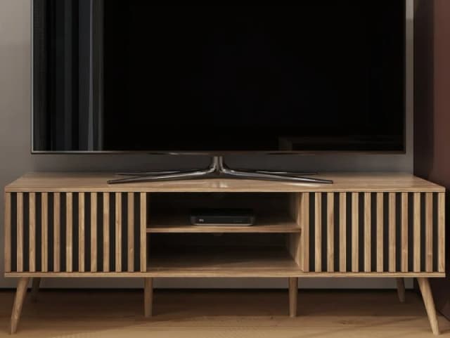 GFW GFW Louvered 2 Door TV Unit - Oak