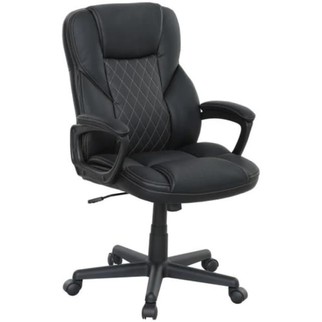 HOMCOM HOMCOM High Back Executive Office Chair with Arms Adjustable Height Black One Size Unisex 5063603487499