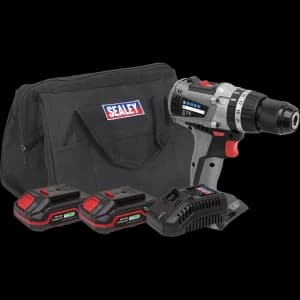 Sealey CP20VDDX 20v Cordless Brushless Combi Drill 1 x 2ah & 1 x4ah Li-ion Charger Bag