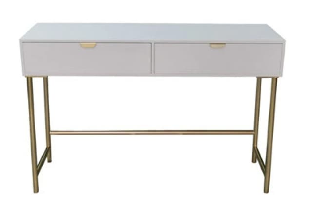 MSL 120CM White WOODEN 2 DRAWER SIDE TABLE