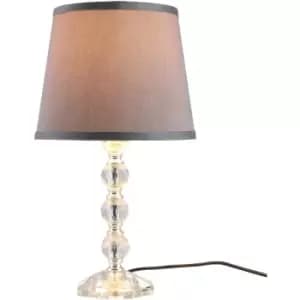 Crystallite Table Lamp w/ Fabric Lampshade Switch Beautiful Glass Elegant - Homcom