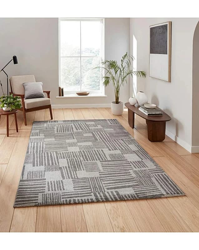 Catherine Lansfield Catherine Lansfield Blocks Abstract Rug Dark Grey - Catherine Lansfield - Size: 120X170 Dark Grey 120X170 MP62508