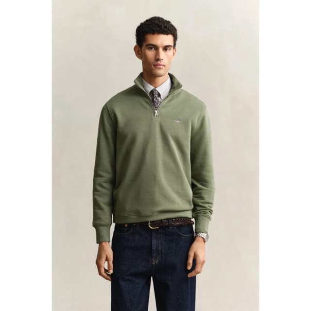 Gant Shield Half-Zip Sweatshirt Herb Green 379 male S