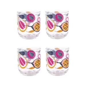 Guatemala Set of 4 Tropical/Clear Tumblers