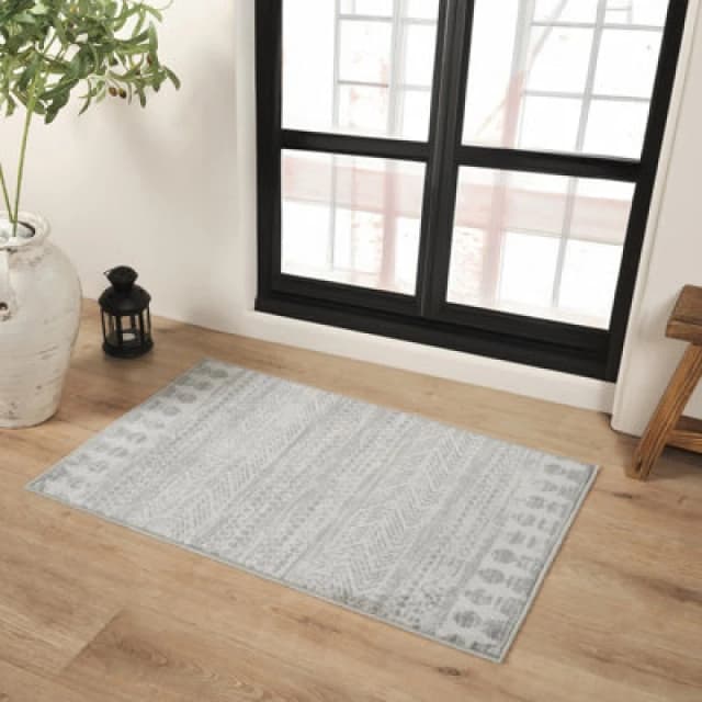 Livabliss Scandi Modern Grey/taupe Louna Area Rug 60 X 90 Cm - Easy Care, Non Shedding, Ideal For Living Room & Bedroom