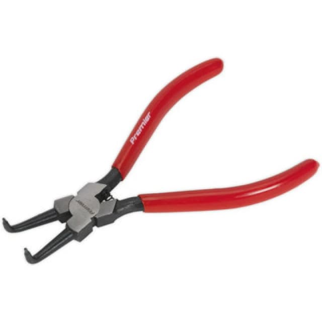 Loops 180mm Bent Nose Internal Circlip Pliers - Spring Loaded Jaws - Non-Slip Tips Multi
