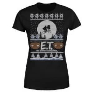 E.T. the Extra-Terrestrial Christmas Womens T-Shirt - Black