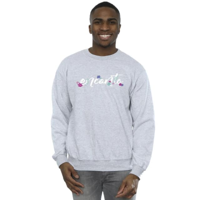 Disney Men Encanto Logo Sweatshirt in Grey Size: Small Grey S Male 5063153616370