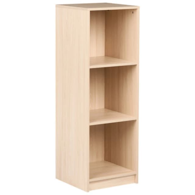 Beliani 3 Tier Bookcase ZEHNA 117cm Light Brown (677942), Brown 677942