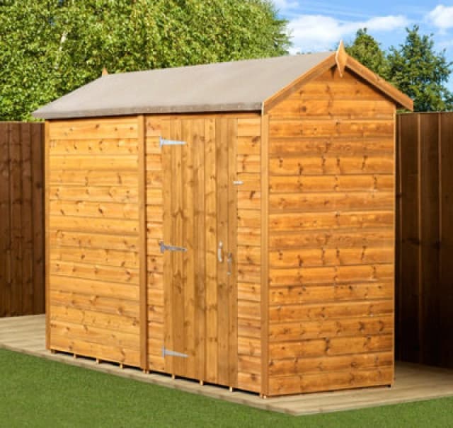 Empire Sheds Empire Modular Apex 4X8 Dipped Treated Tongue And Groove Wooden Garden Shed Single Door No Windows (4' X 8' / 4ft X 8ft) (4X8)