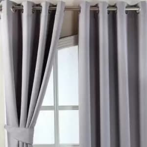 Homecapes Grey Herringbone Chevron Blackout Curtains Pair Eyelet Style, 46x72'