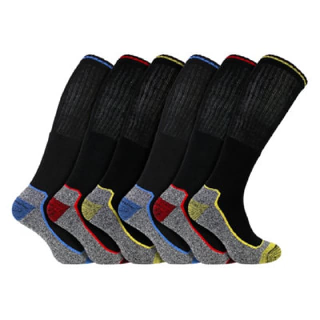 Sock Snob Sock Snob Men Knee High Bamboo Work Socks for Steel Toe Boots Anti Sweat Heavy Duty in Mid Blue Size: 6-11 Mid Blue 6-11 Male 5056632623
