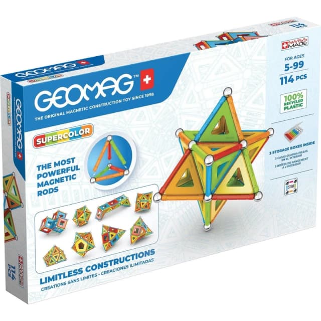 Geomag Magnetic Supercolor Panel - 114 Pieces Multi