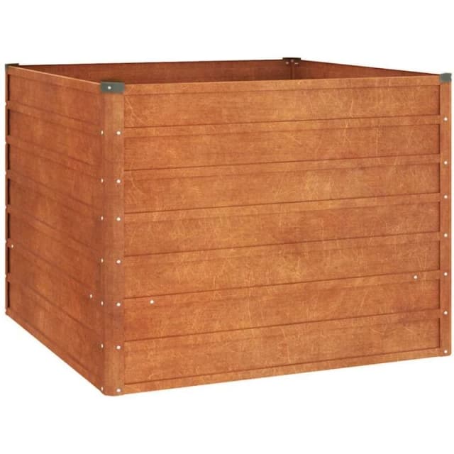vidaXL Garden Raised Bed Rusty 100x100x77cm Corten Steel, Brown 151948