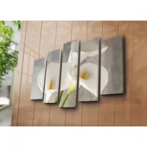 5PAT-19 Multicolor Decorative Canvas Painting (5 Pieces)