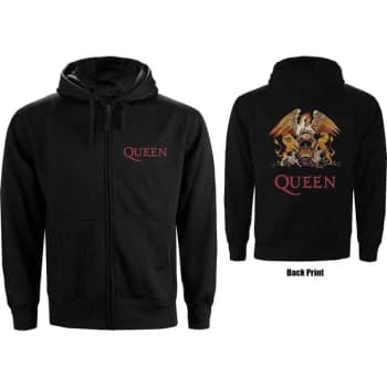 Queen - Classic Crest Unisex Small Hoodie - Black