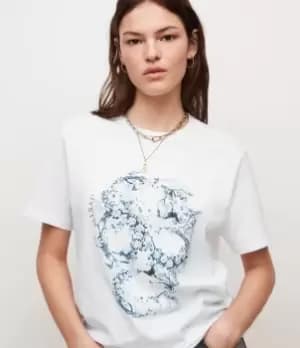 AllSaints Womens Murrina Boyfriend T-Shirt, Optic White, Size: M