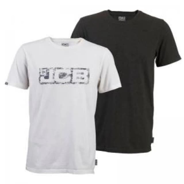 JCB Essential Twin Pack Grey & White T - Shirts M