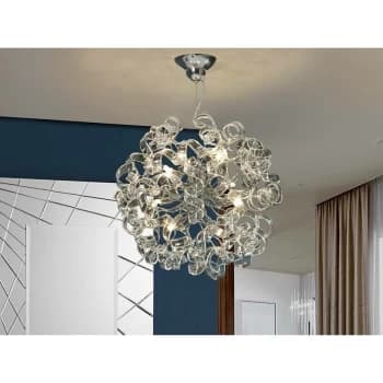 Schuller Nova - 8 Light Crystal Ribbon Ceiling Pendant Chrome, G9