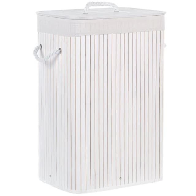 Beliani Basket Komari Bamboo Wood White 72 L