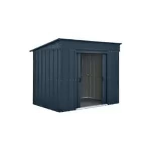 Lotus - 6x4 Anthracite Grey Metal Low Pent Shed - Anthracite Grey