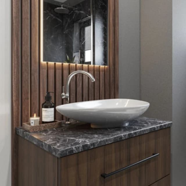 Splashwall Marbre Palazio Postformed Laminate Worktop (L)1500 X (W)425 X (T)28mm Pf