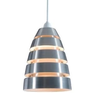 Colours Jet Cream Aluminium Cutaway Pendant Light Shade D180mm