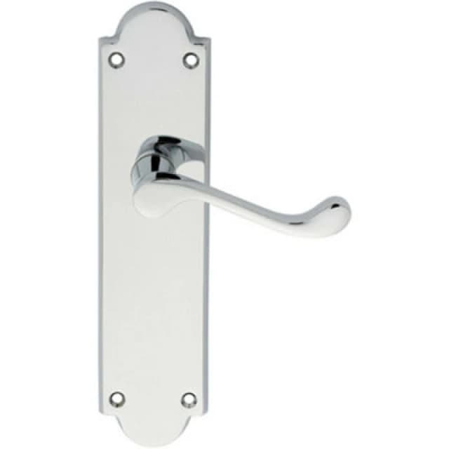 Loops PAIR Victorian Scroll Handle on Latch Backplate 205 x 49mm Polished Chrome Multi