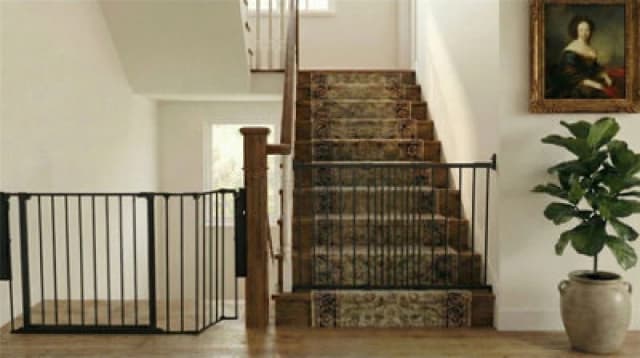 Safetots Solution For Up And Down Staircases, Black, Multi Panels, Up To 122Cm, And, Screw Fit Gate, 67Cm - 105.5Cm