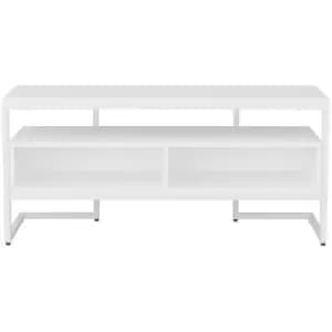 Decorotika - Merrion 110 Cm Wide Modern tv Stand, tv Unit, tv Cabinet Storage With Open Shelves - White And White - White