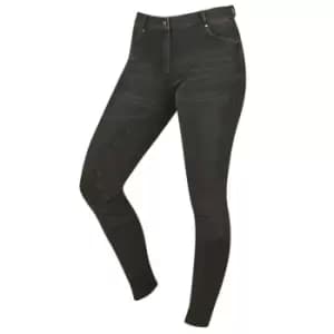 Dublin Shona Full Grip Silicone Print Denim Breeches - Black