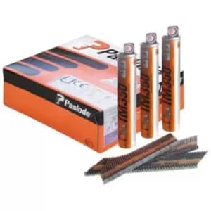 Paslode 2.8 x 63mm 350+ Ring Nails HD Galvanised Finish, Box of 3300 + 3 Fuel Ce