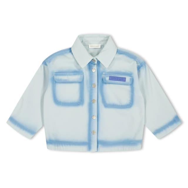 Palm Angels Kids Saharian Coach Jacket Light Blue male 4