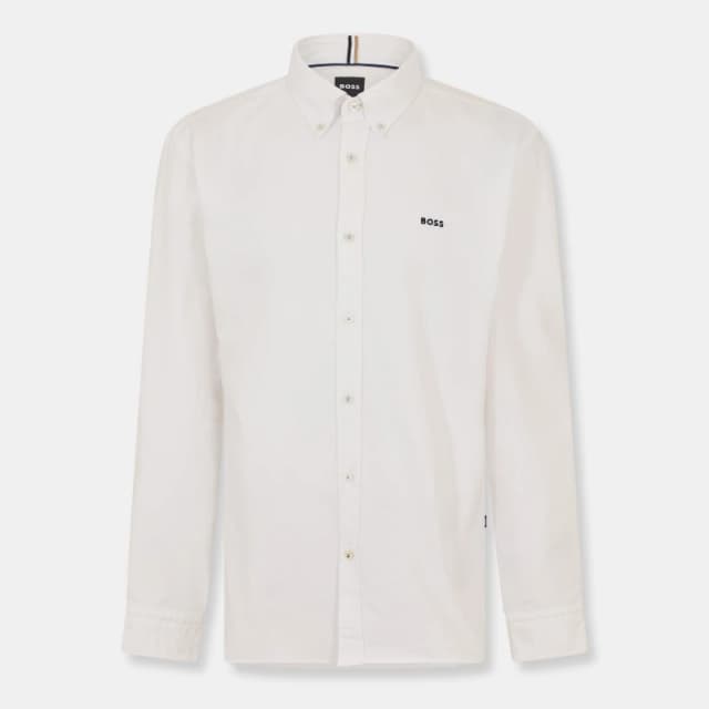 Boss Mens Long Sleeve Shirt Open White male 2XL