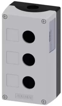 Siemens Grey Plastic SIRIUS ACT Push Button Enclosure - 3 Hole 22mm Diameter