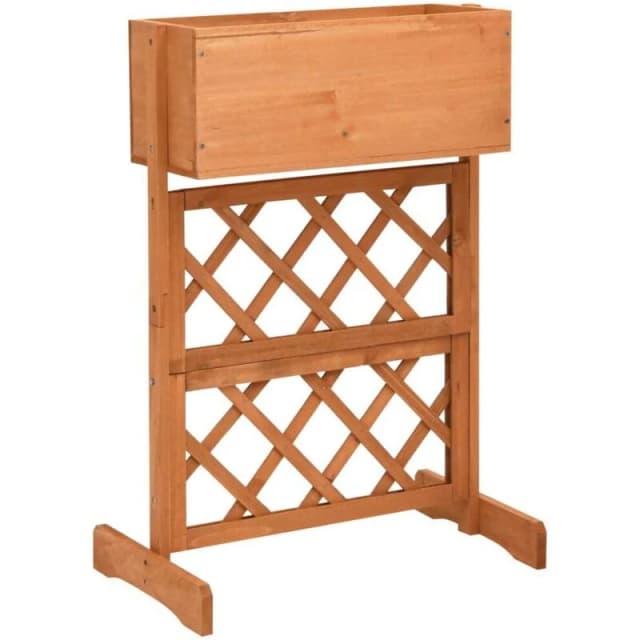 VIDAXL Garden Trellis Planter Orange 45x30x74cm Solid Firwood Vidaxl 8720286182826