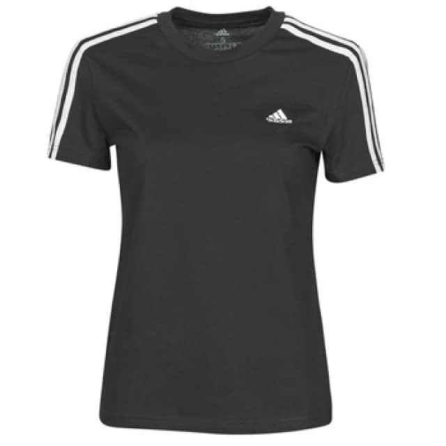 adidas W 3S T womens T shirt in Black