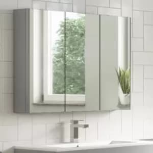Grey Mirrored Wall Bathroom Cabinet 800 x 650mm - Ashford