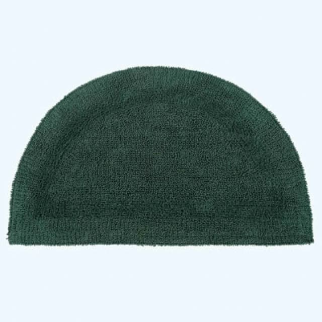 Homescapes Luxury Reversible Semi Circle Bath Mat - Forest Green